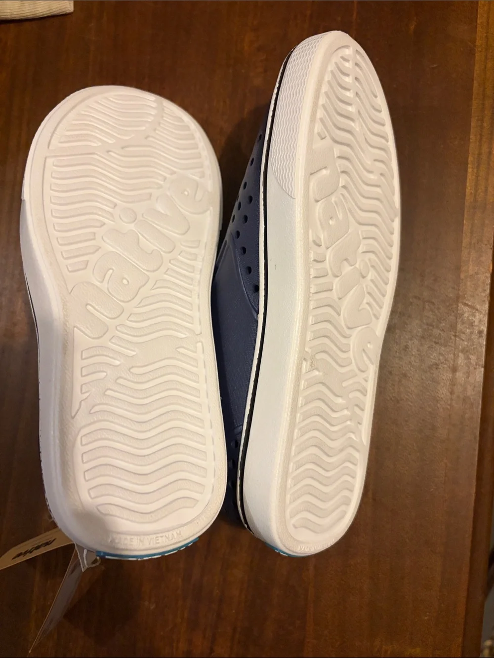 Native Slip-On Shoes in Navy with White Trim